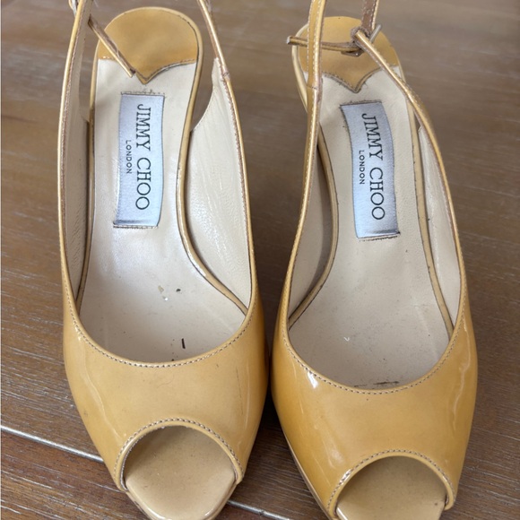 Jimmy Choo Shoes - Jimmy Choo Yellow Peep Toe Heels
